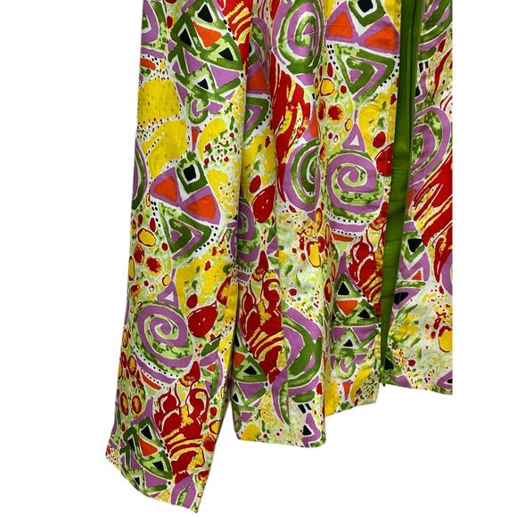 Transitions Silk Jacket Size 12 Colorful Geometric Art‎ to Wear Statement - Picture 3 of 10